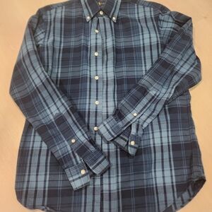 Polo Ralph Lauren Navy and Light Blue Plaid Shirt